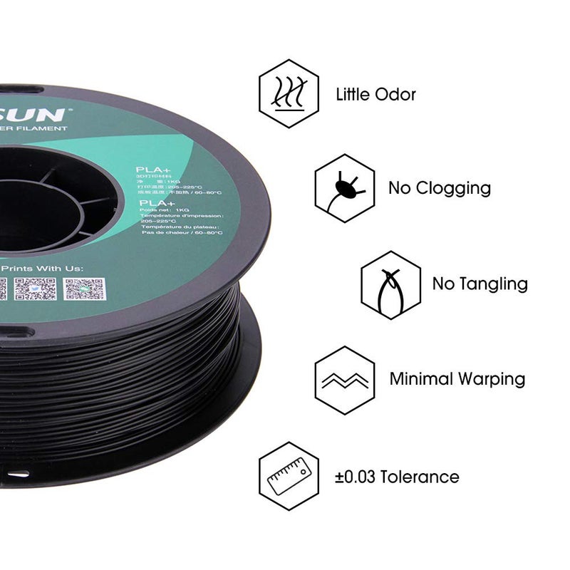 eSUN PLA PRO (PLA+) 3D Printer Filament, Dimensional Accuracy +/- 0.03mm, 1kg Spool, 1.75mm, Black - Image 5